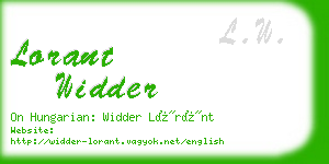 lorant widder business card